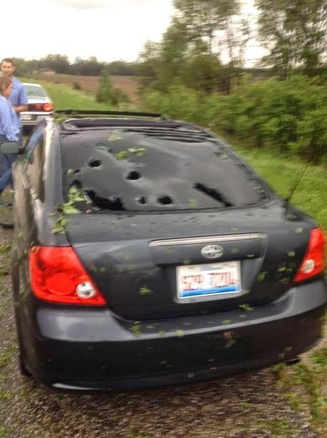 Hail's destructive path in the Midwest