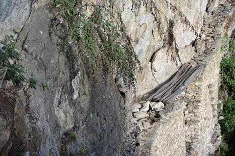 The Inca Bridge and Trail that Goes Along the Whole Mountain