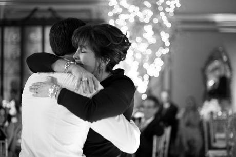 Touching moment between  mother and groom