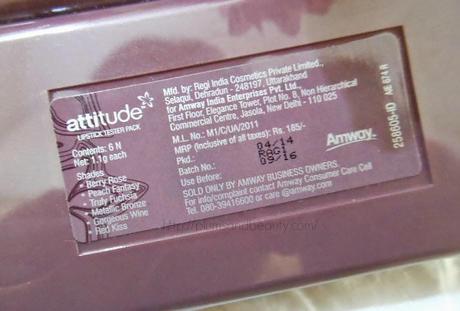 Attitude Lipstick Tester Pack : Swatches
