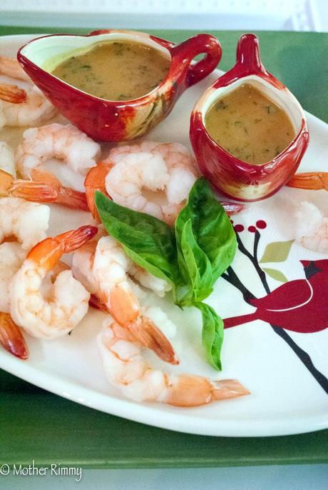 Shrimp with Chili Garlic Peanut Sauce Appetizer