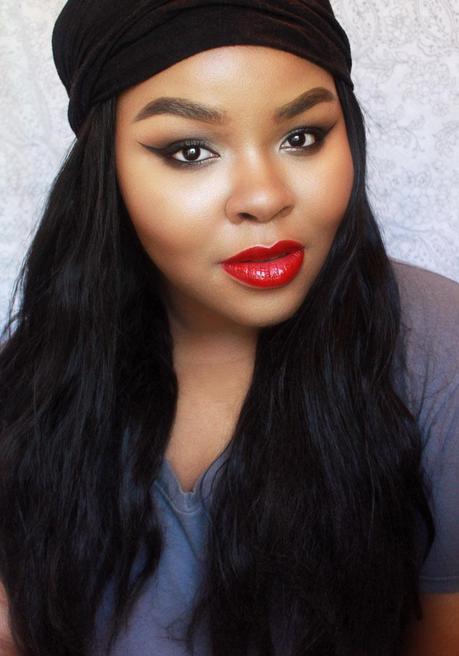 Grunge Makeup with Bright Red Lipstick
