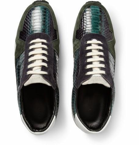 Snake Charmer:  Wooyoungmi Snake and Suede Sneakers