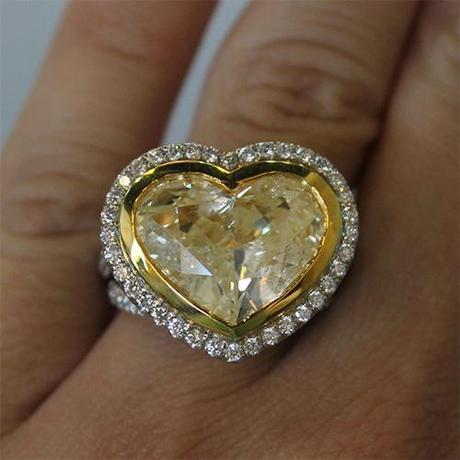 Fancy Yellow Heart Shaped Engagement Ring