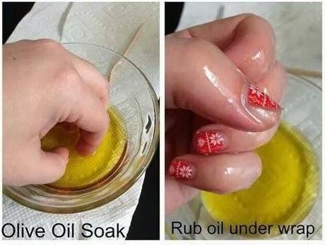 Image: I soak my nails a couple of minutes in olive or coconut oil