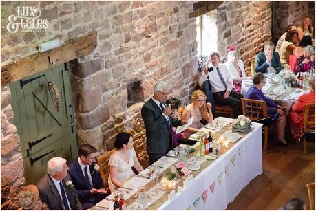 Father of the bride gives a speech at wedding