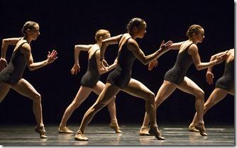 Ana Lopez, Emilie Leriche, Jessica Tong and Alice Klock in Falling Angels by Jiří Kylián.  Photo by Todd Rosenberg.