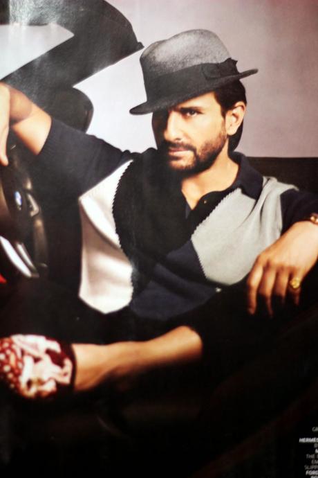 Saif Ali Khan in Double Breasted White Suit Covers GQ India June 2014