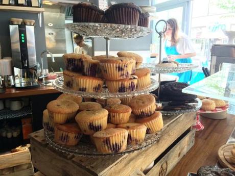 array of cakes and stands cupcakes muffins at the pudding pantry nottingham