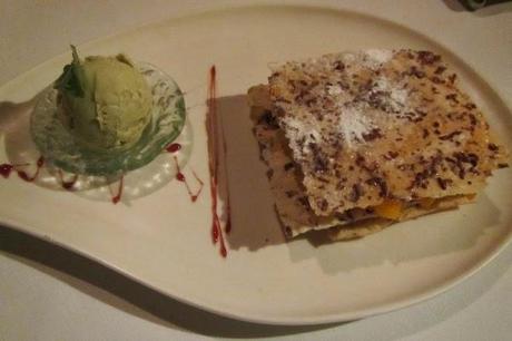 Basil Ice Cream and Mango Pastry from Cicciolina
