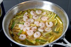 Shrimp, Zucchini and Saffron Linguine