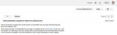reconsideration request in webmaster tool
