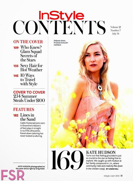 Kate Hudson For InStyle magazine July 2014
