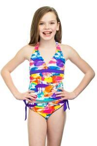 colorful pre teen tankini