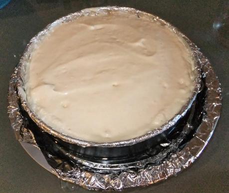 Brownie Bottom Vanilla Cheesecake with Caramel Sauce