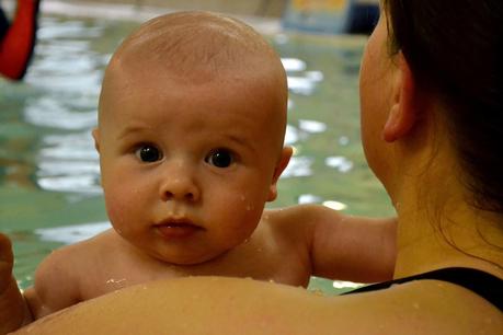 Baby's first swim