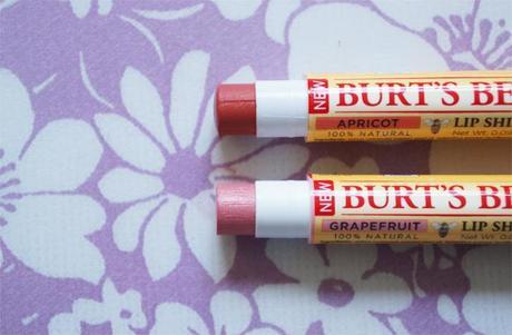 Burt's bees lip shimmer grapefruit apricot swatch