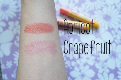 Burt's bees lip shimmer grapefruit apricot swatch