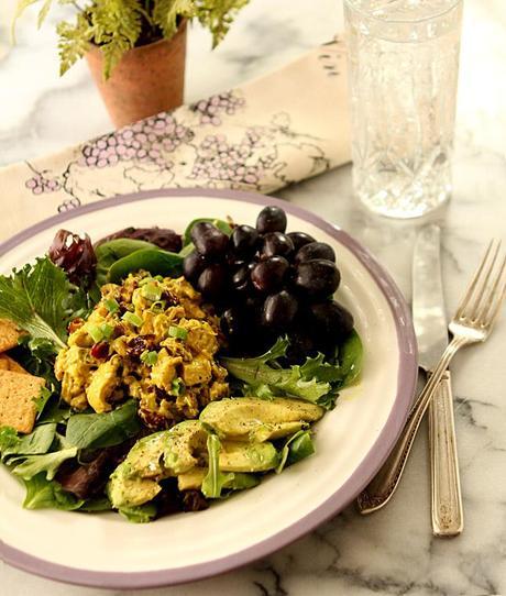 Curried Chicken Salad with Dried Cranberries and Toasted Walnuts