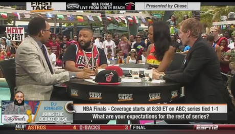 Video: DJ Khaled Joins ESPN First Take Desk & Predicts the NBA Finals Winner!