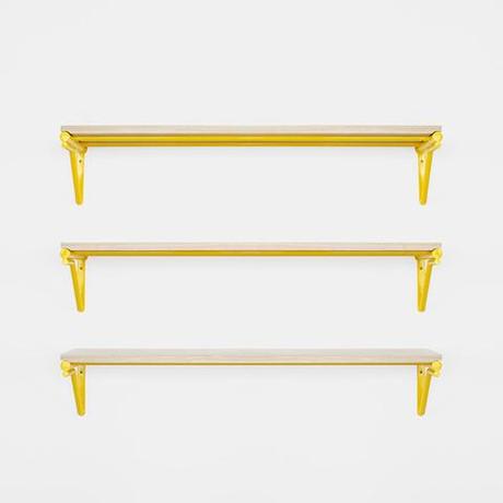 golden shelving unit