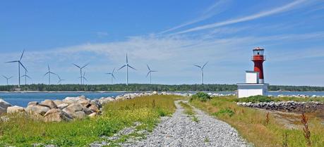 A wind farm on the southern portion of Pubnico Point, Nova Scotia, Canada