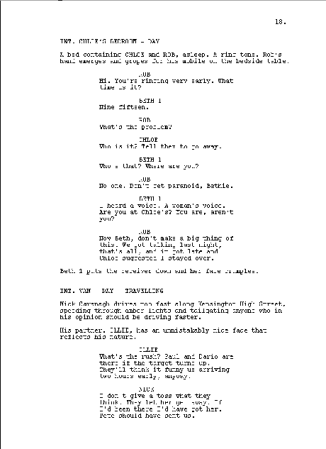 Replica's screenplay