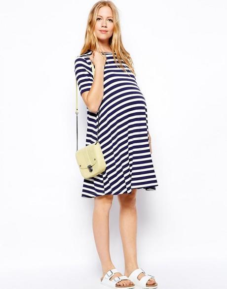 ASOS Maternity Swing Dress In Stripe 802x1024 womens fashion maternity 