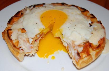 Croque Monsieur Waffles for Dad