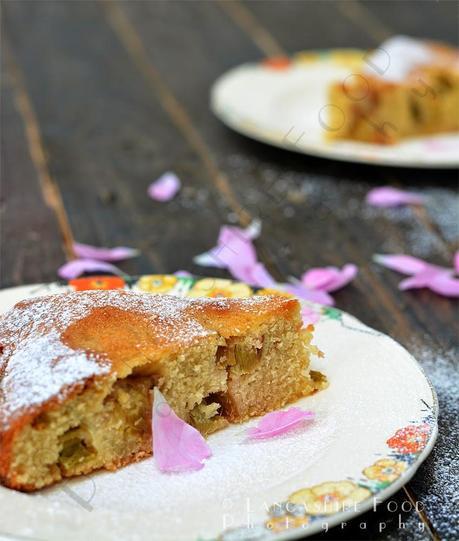 Gluten free rhubarb and rose cake