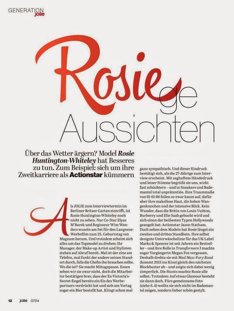 Rosie Huntington Whiteley For Jolie Magazine, Germany, July 2014