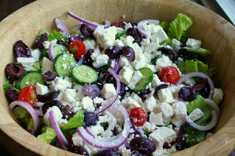 Greek Salad with Homemade Lemon Dressing