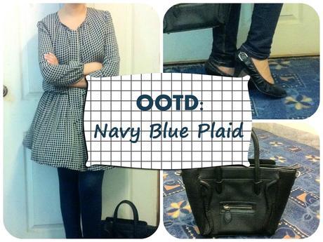 OOTD: Navy Blue Plaid