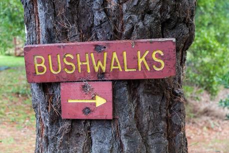 bushwalk sign mineral springs reserve blackwood
