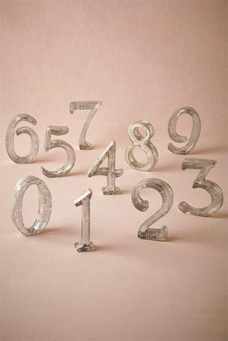 Mercury Glass table numbers