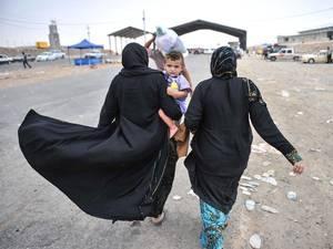 Civilians escape from Mosul and come to a region that close to Erbil city and are placed to camp by United Nations and Kurd government in Iraq
