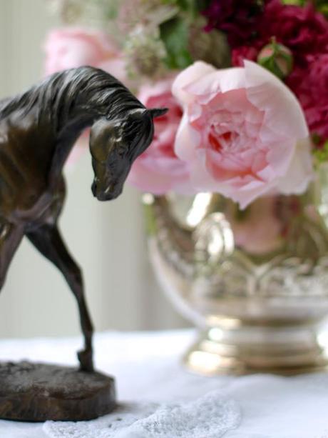 Flowers in a Teapot & Horse Statue