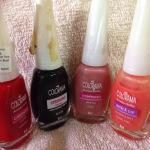 Maybelline Colorama Nail Polish- Nude, Coral Chic, Gabriele, Black Swatches And Review