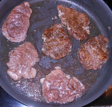 After a few minutes, I flipped the chops and let them cook on the other side until they were cooked through.