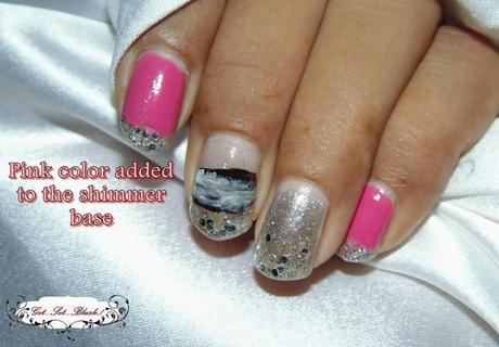Pink and Silver Glitter Nails - French Style Glitter Nail Art