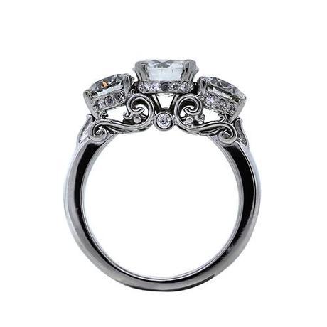 Victorian style engagemetn ring with hidden diamonds