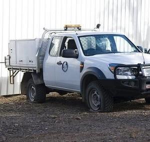 Sabotage and Vandalism Strikes Orchestrators of Kangaroo Cull Tyres on the cars were slashed. Photo: Elesa Kurtz