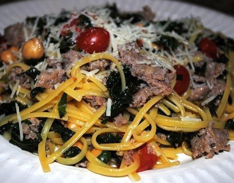 Quinoa Fettuccine with Italian Sausage