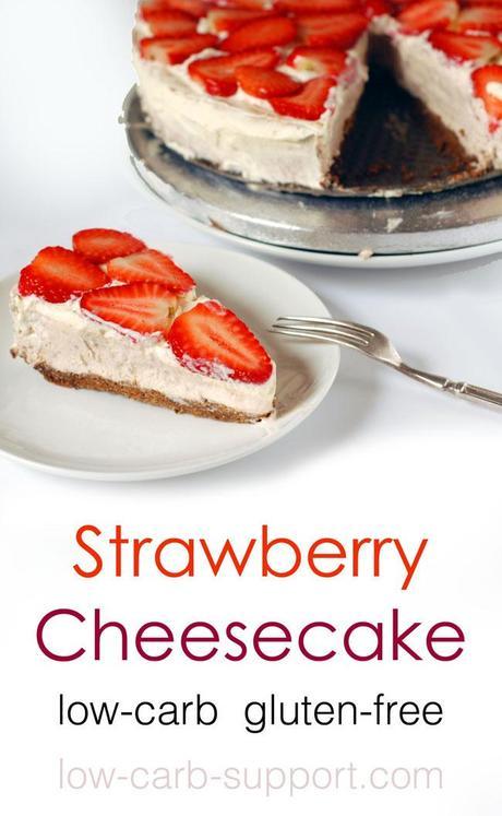Low-carb strawberry cheesecake, 4g net carbs