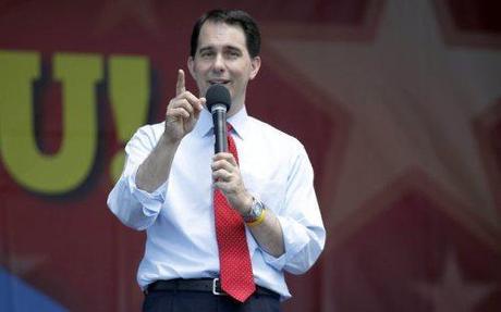 Gov. Scott Walker speaks at an event in Sheboygan on Monday.