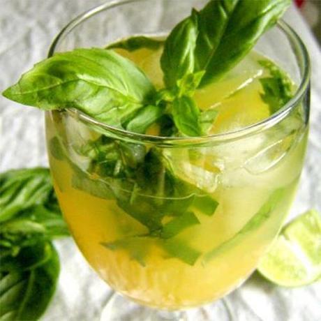 Pineapple cocktail with herbs