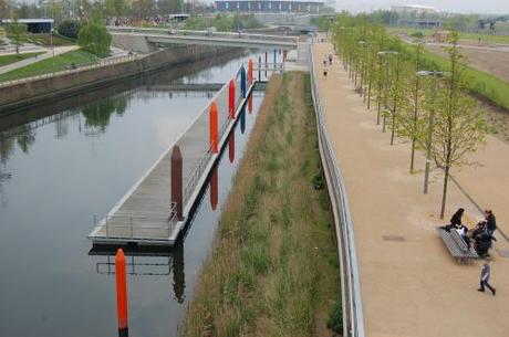 Queen Elizabeth Olympic Park, Stratford, London - Riverside Walk with Riparian Planting
