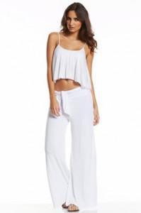 white two piece swimwear cover up