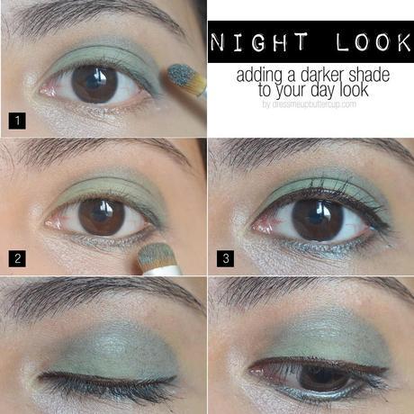 Night Makeup Look Using Green Eyeshadow