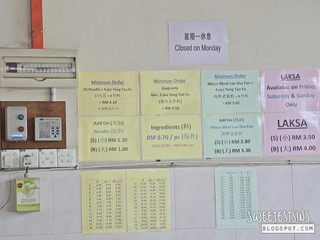 Top 5 Must Try Food in Malacca Federal Ah Cheng Yong Tau Foo price